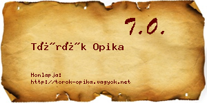 Török Opika névjegykártya